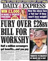 daily express 28bn bill for workshy